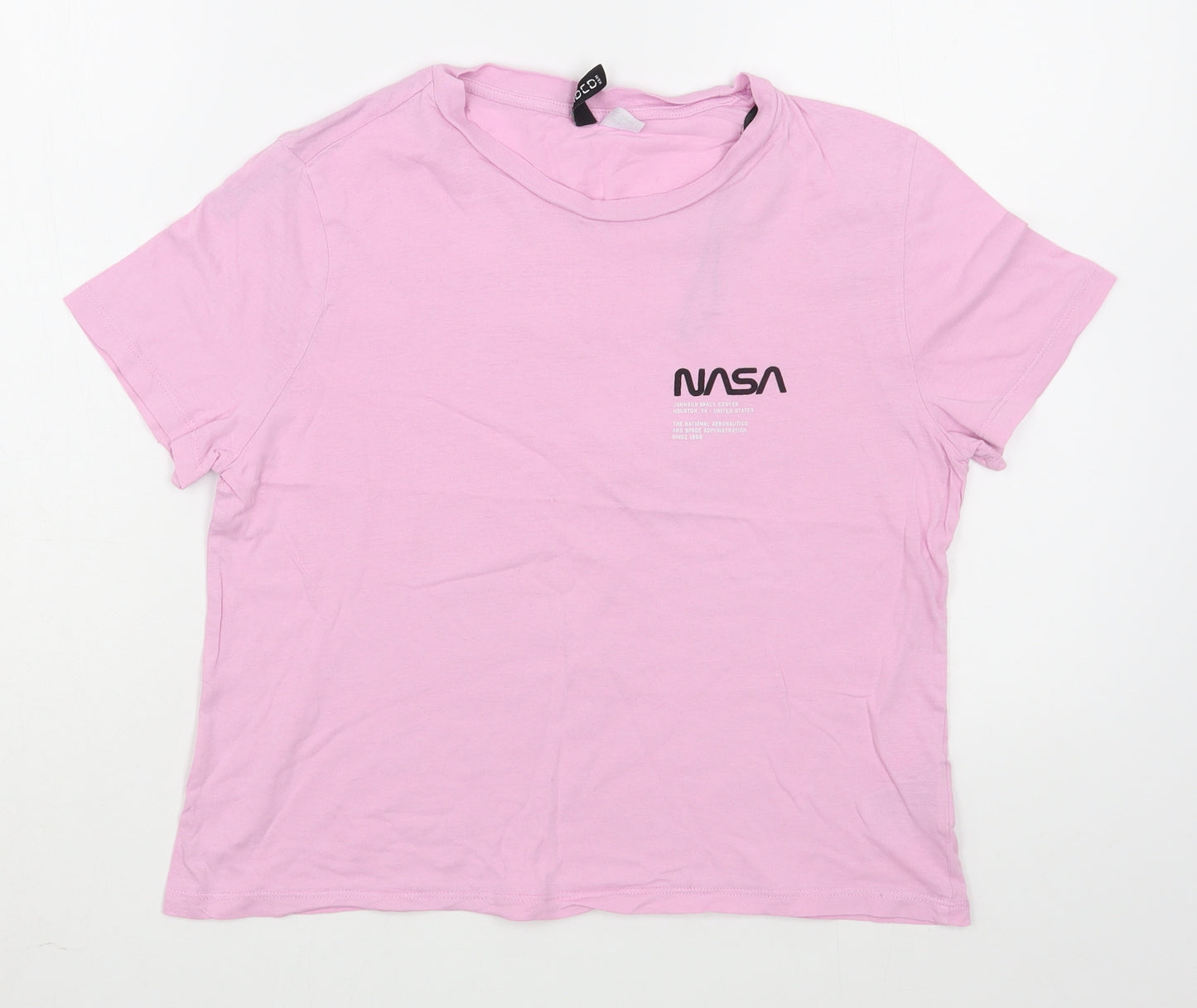 H&M Womens Purple  100% Cotton Basic T-Shirt Size M Round Neck