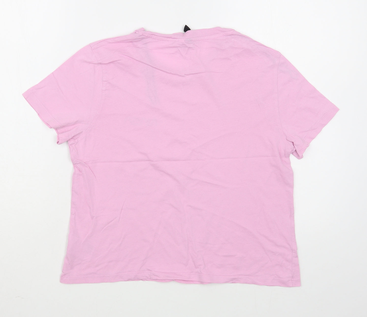 H&M Womens Purple  100% Cotton Basic T-Shirt Size M Round Neck