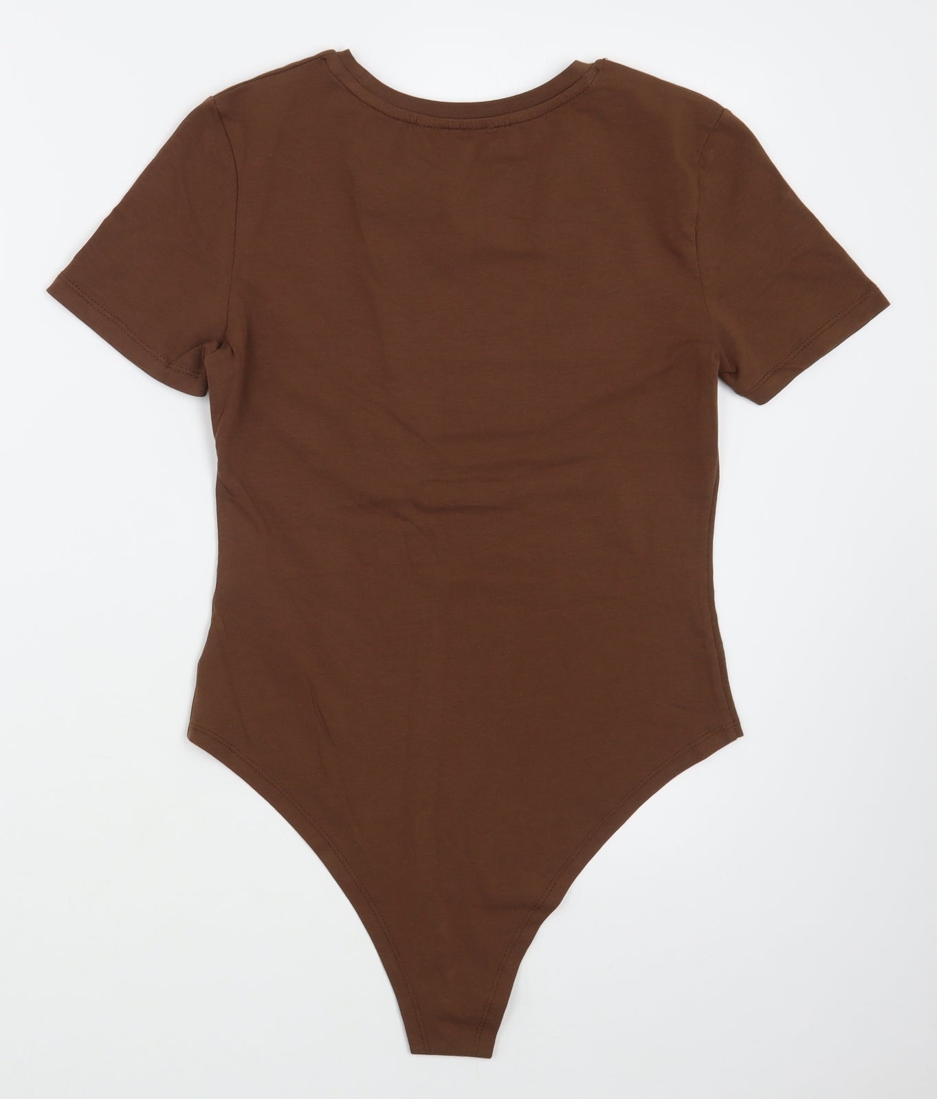 Primark Womens Brown  100% Cotton Bodysuit One-Piece Size S  Button