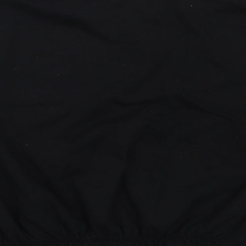 Primark Womens Black  Cotton Basic Blouse Size M Boat Neck
