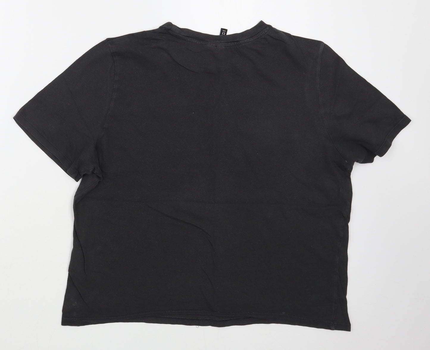 H&M Womens Grey  100% Cotton Basic T-Shirt Size M Round Neck