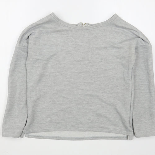 New Look Womens Grey  Polyester Pullover Sweatshirt Size 12  Zip