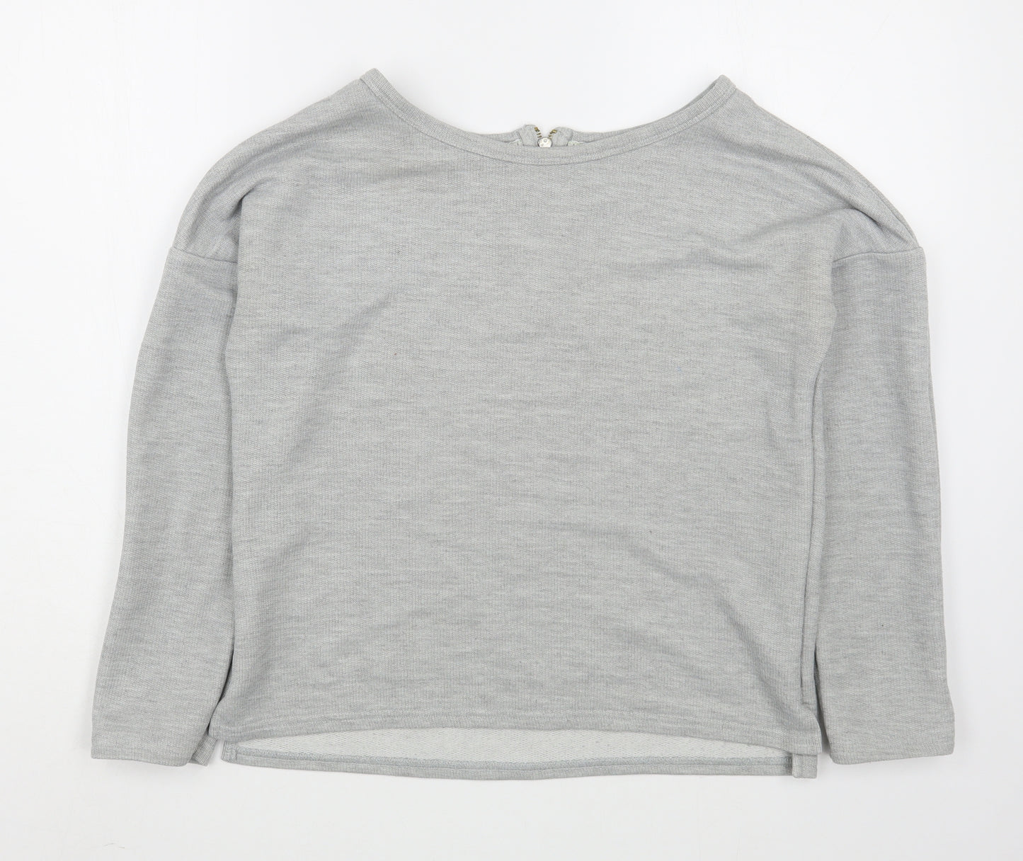 New Look Womens Grey  Polyester Pullover Sweatshirt Size 12  Zip