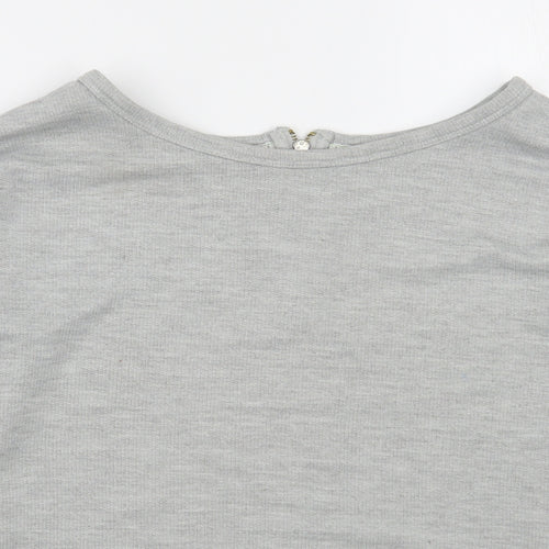 New Look Womens Grey  Polyester Pullover Sweatshirt Size 12  Zip