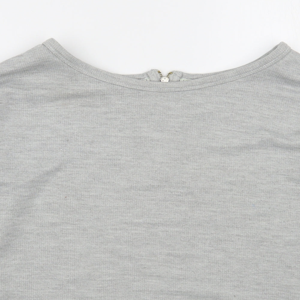 New Look Womens Grey  Polyester Pullover Sweatshirt Size 12  Zip