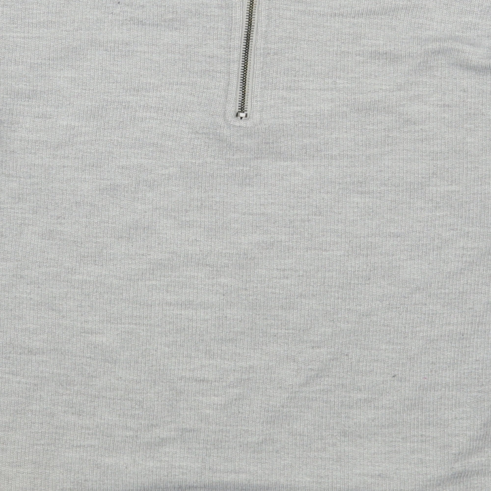 New Look Womens Grey  Polyester Pullover Sweatshirt Size 12  Zip