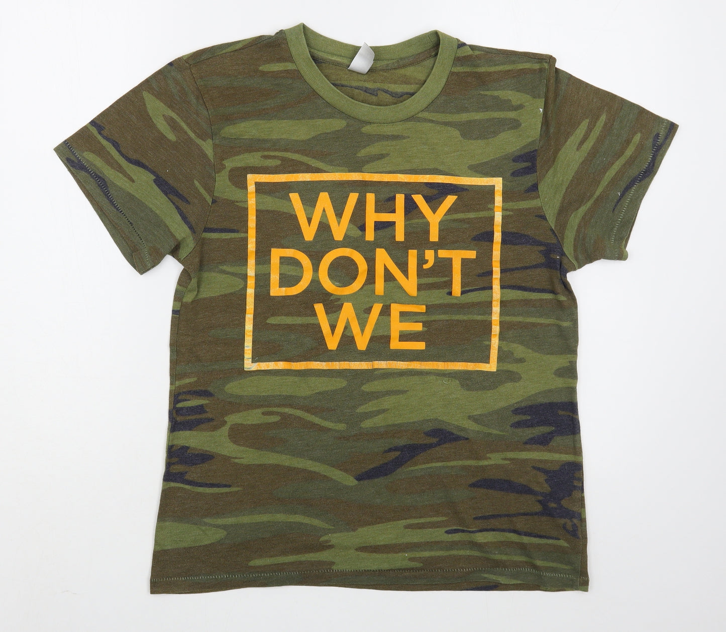 Alternative Earth Organics Mens Green Camouflage Cotton  T-Shirt Size M Round Neck