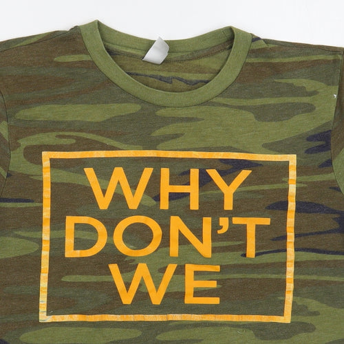 Alternative Earth Organics Mens Green Camouflage Cotton  T-Shirt Size M Round Neck