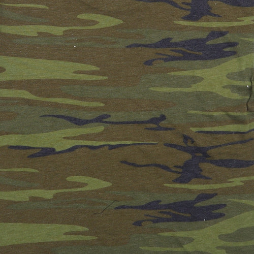 Alternative Earth Organics Mens Green Camouflage Cotton  T-Shirt Size M Round Neck