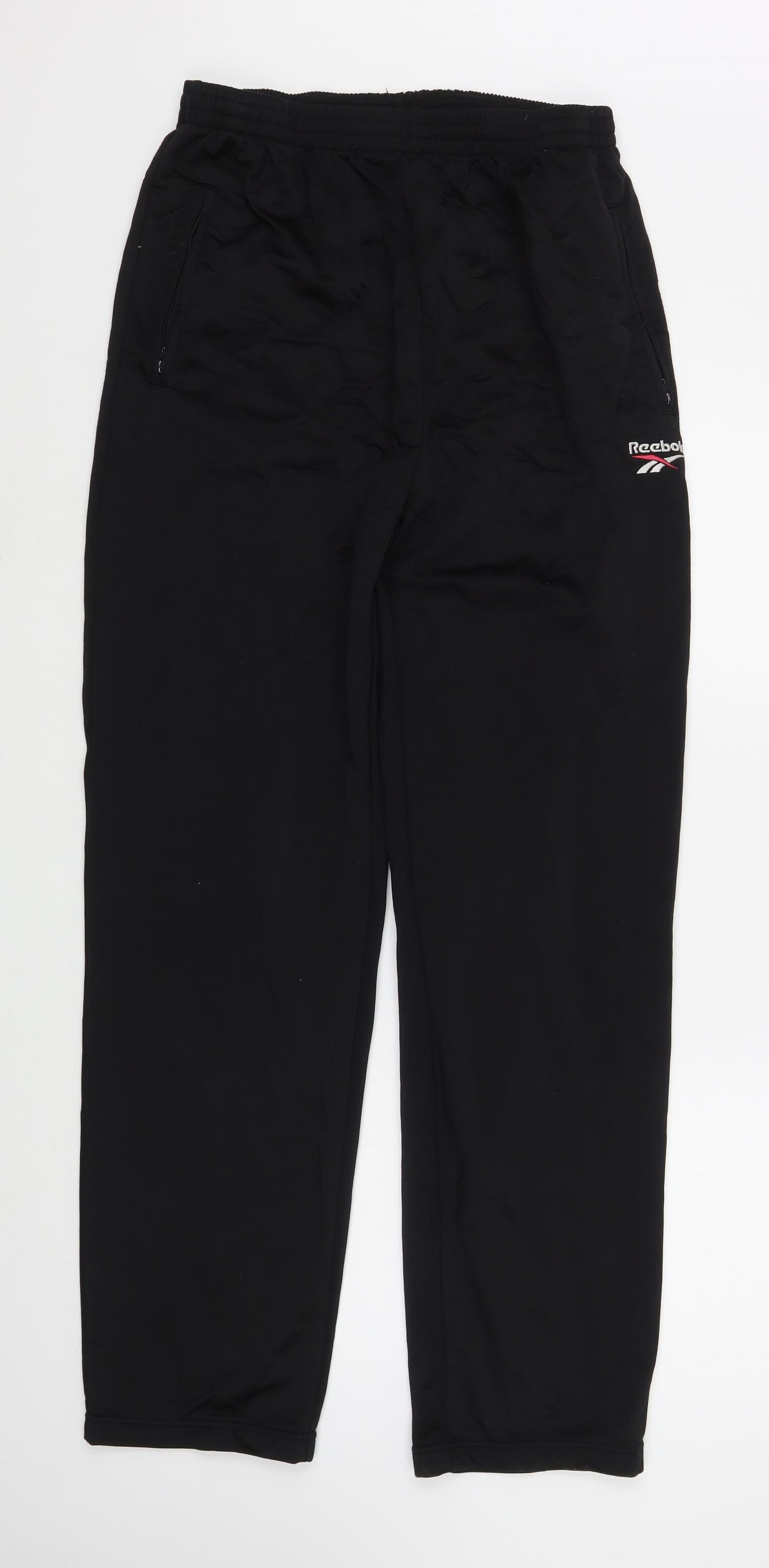 Reebok Mens Black  Polyester Jogger Trousers Size L L31 in Regular