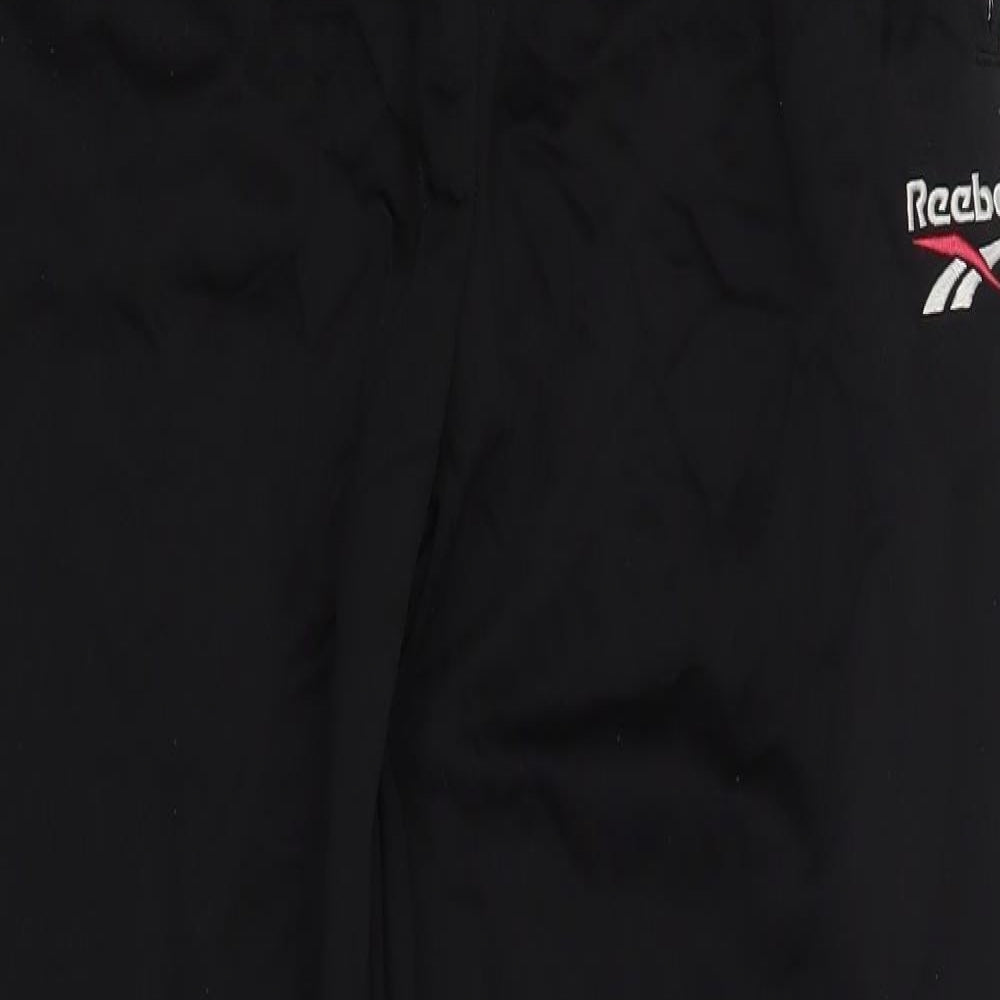 Reebok Mens Black  Polyester Jogger Trousers Size L L31 in Regular
