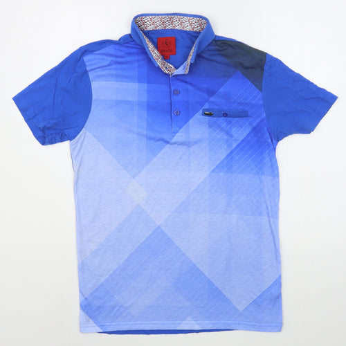 Swade Mens Blue  Cotton  Polo Size M Collared Pullover