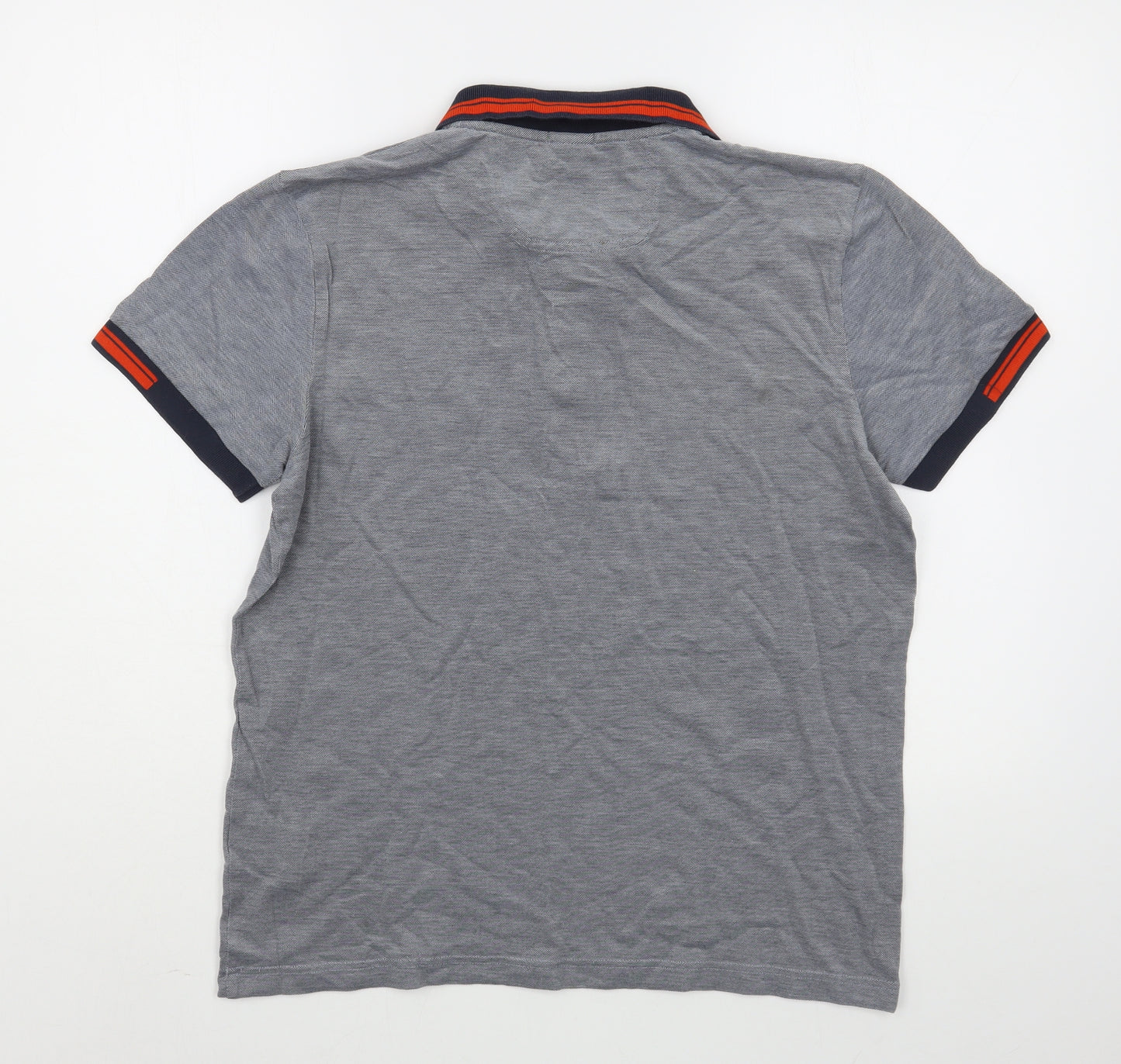 Boss Mens Grey  100% Cotton  Polo Size L Collared Pullover