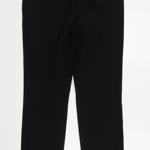 Papaya Womens Black  Polyester Trousers  Size 12 L28 in Regular Zip