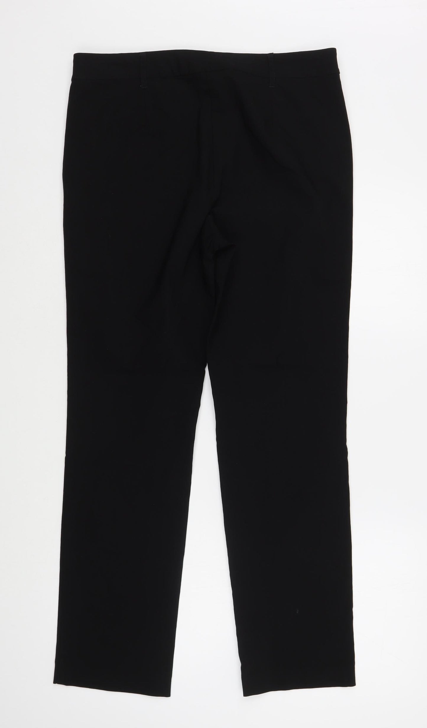 Papaya Womens Black  Polyester Trousers  Size 12 L28 in Regular Zip