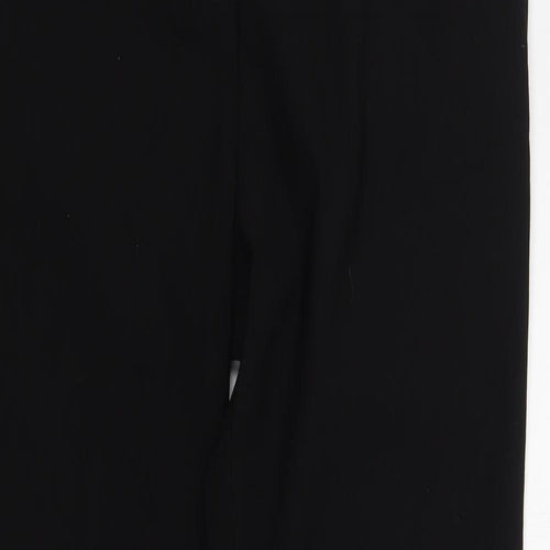 Papaya Womens Black  Polyester Trousers  Size 12 L28 in Regular Zip