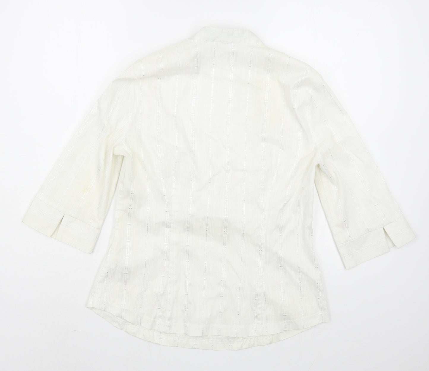 NEXT Womens White  Cotton Basic Blouse Size 16 V-Neck