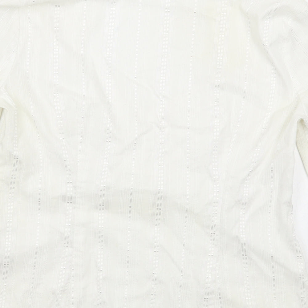 NEXT Womens White  Cotton Basic Blouse Size 16 V-Neck