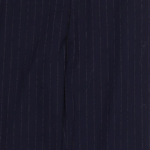 Rosso35 Womens Blue Striped Polyester Trousers  Size 22 L29 in Regular Zip