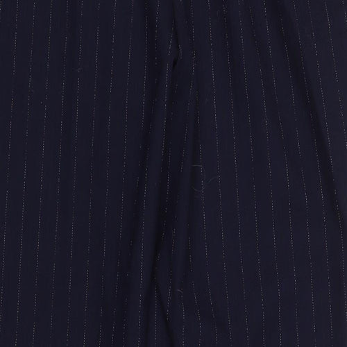 Rosso35 Womens Blue Striped Polyester Trousers  Size 22 L29 in Regular Zip