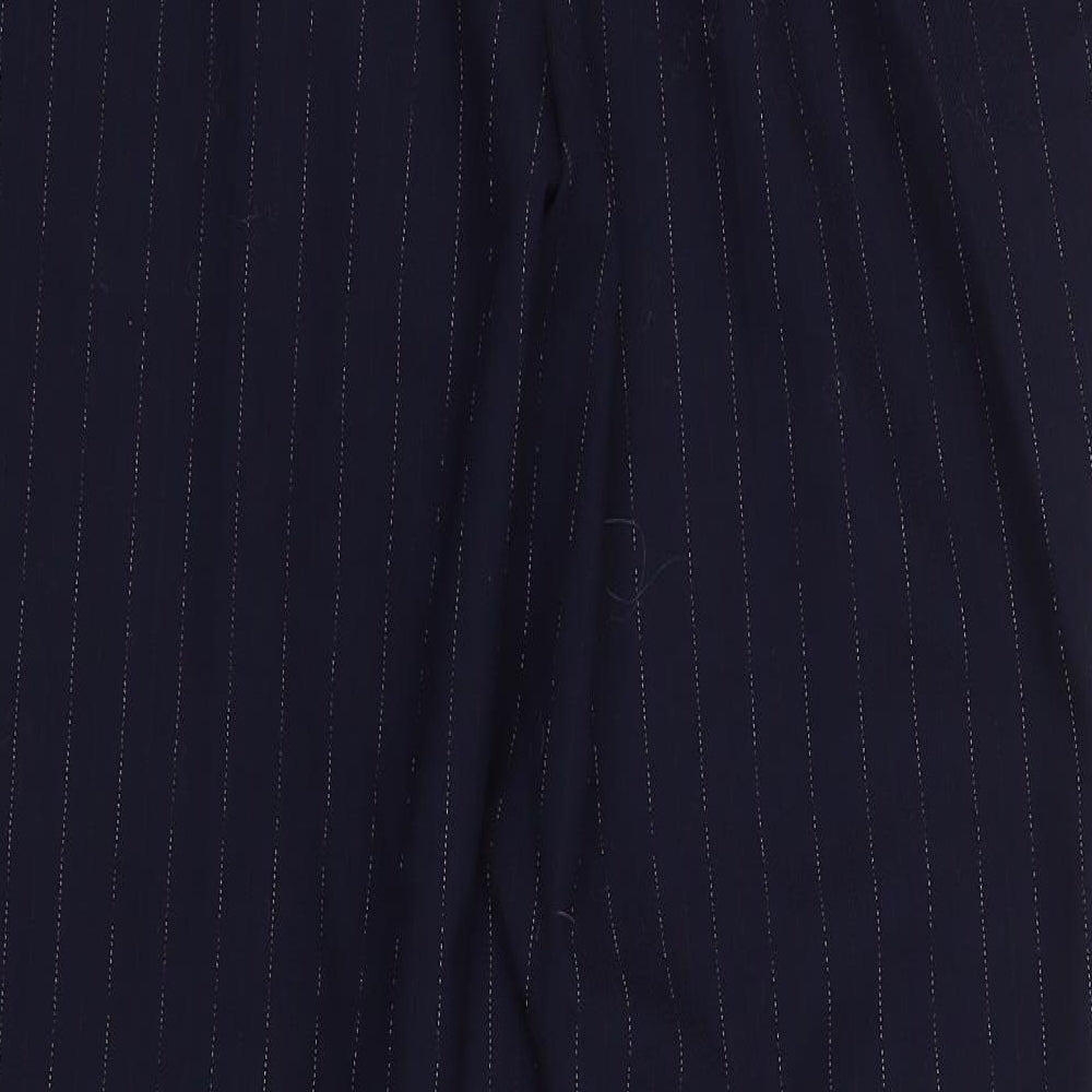 Rosso35 Womens Blue Striped Polyester Trousers  Size 22 L29 in Regular Zip