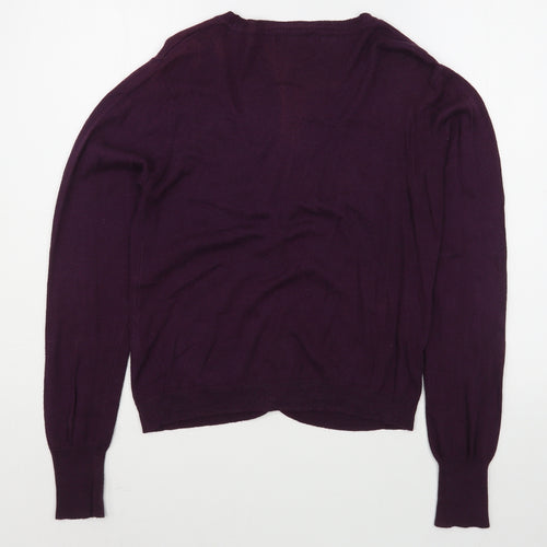 Primark Womens Purple V-Neck  Viscose Cardigan Jumper Size 14