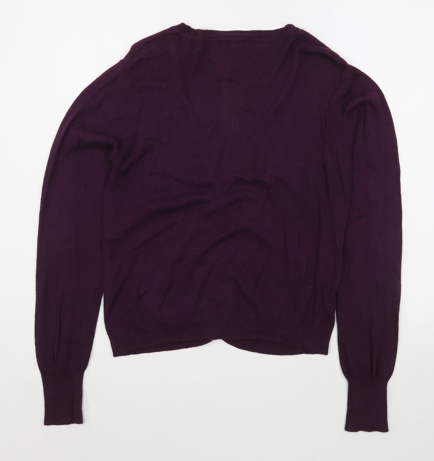 Primark Womens Purple V-Neck  Viscose Cardigan Jumper Size 14