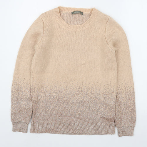 Oasis Womens Beige Round Neck  Acrylic Pullover Jumper Size XS