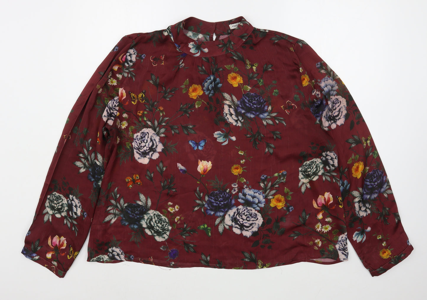 Fullcrcle Womens Multicoloured Floral Polyester Basic Blouse Size 20 Round Neck