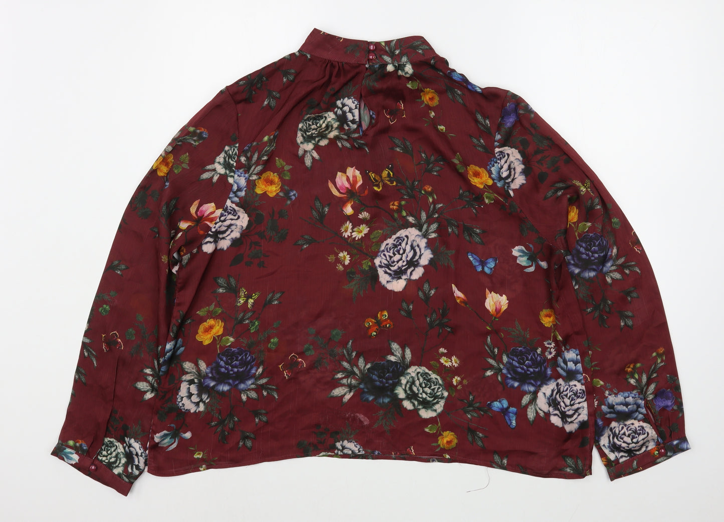 Fullcrcle Womens Multicoloured Floral Polyester Basic Blouse Size 20 Round Neck