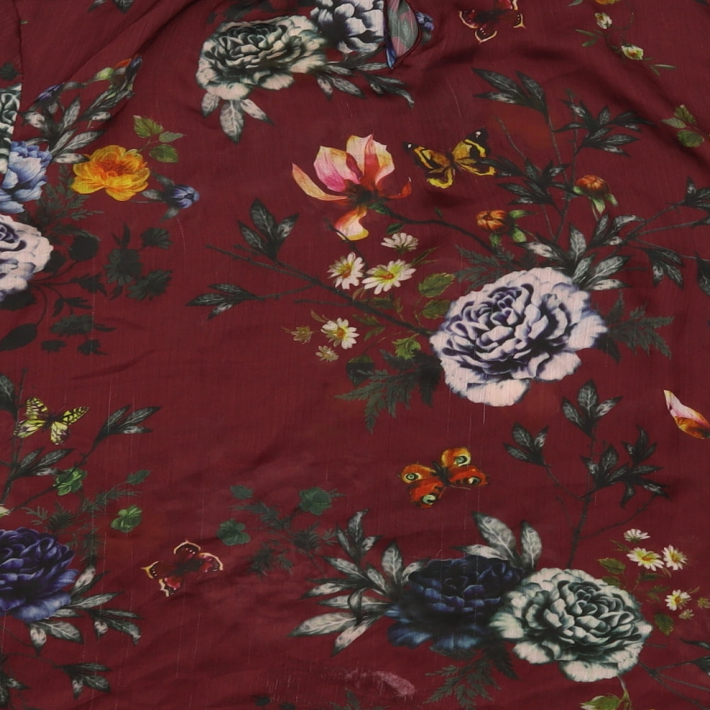Fullcrcle Womens Multicoloured Floral Polyester Basic Blouse Size 20 Round Neck