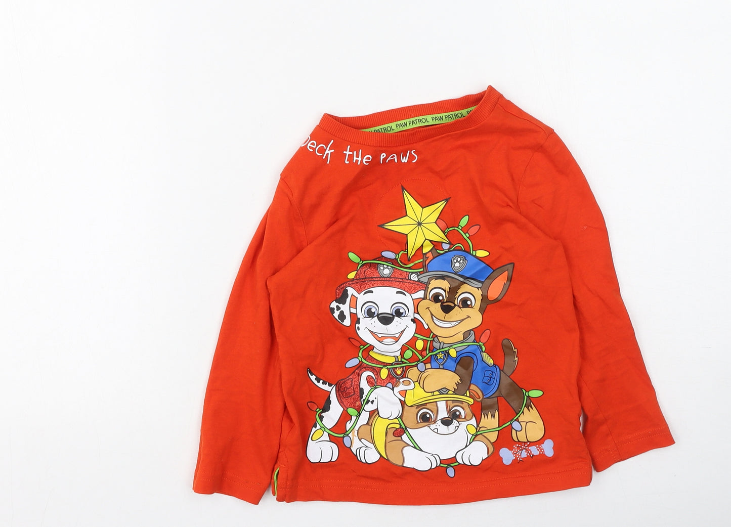 F&F Boys Red  Cotton Basic Casual Size 3-4 Years Round Neck  - Paw Patrol