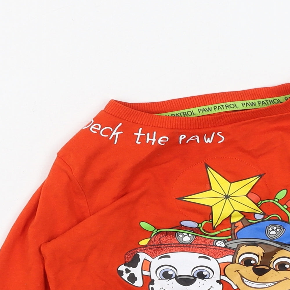 F&F Boys Red  Cotton Basic Casual Size 3-4 Years Round Neck  - Paw Patrol