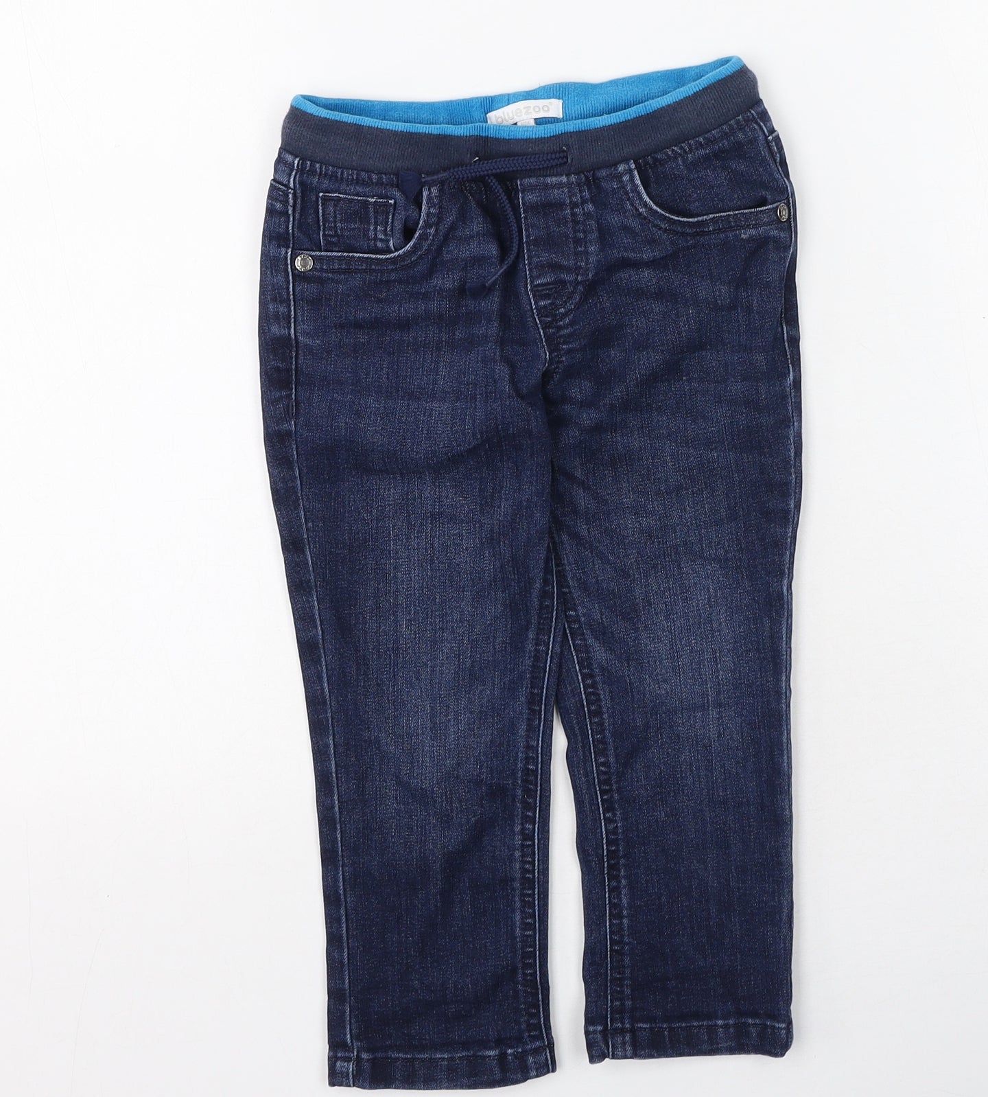 Bluezoo Boys Blue  Cotton Straight Jeans Size 2-3 Years  Regular
