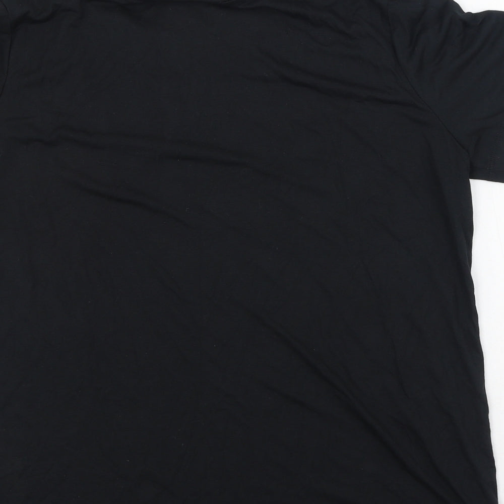 Nike Mens Black  Cotton  T-Shirt Size M Round Neck