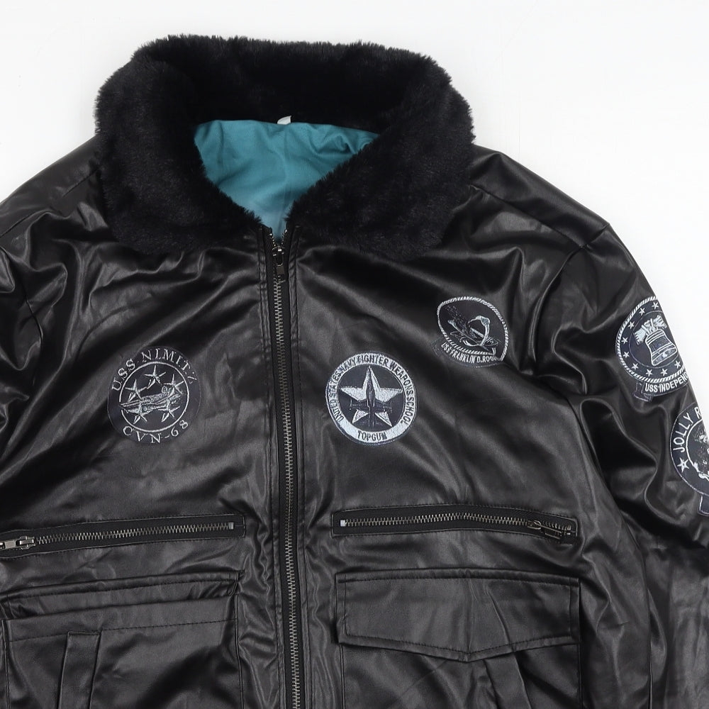 Preworn Mens Black   Biker Jacket Size XL