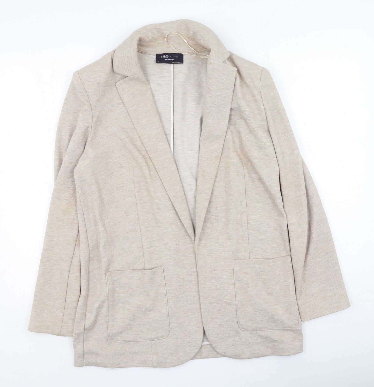 Marks and Spencer Womens Beige V-Neck  Polyester Cardigan Jumper Size 10
