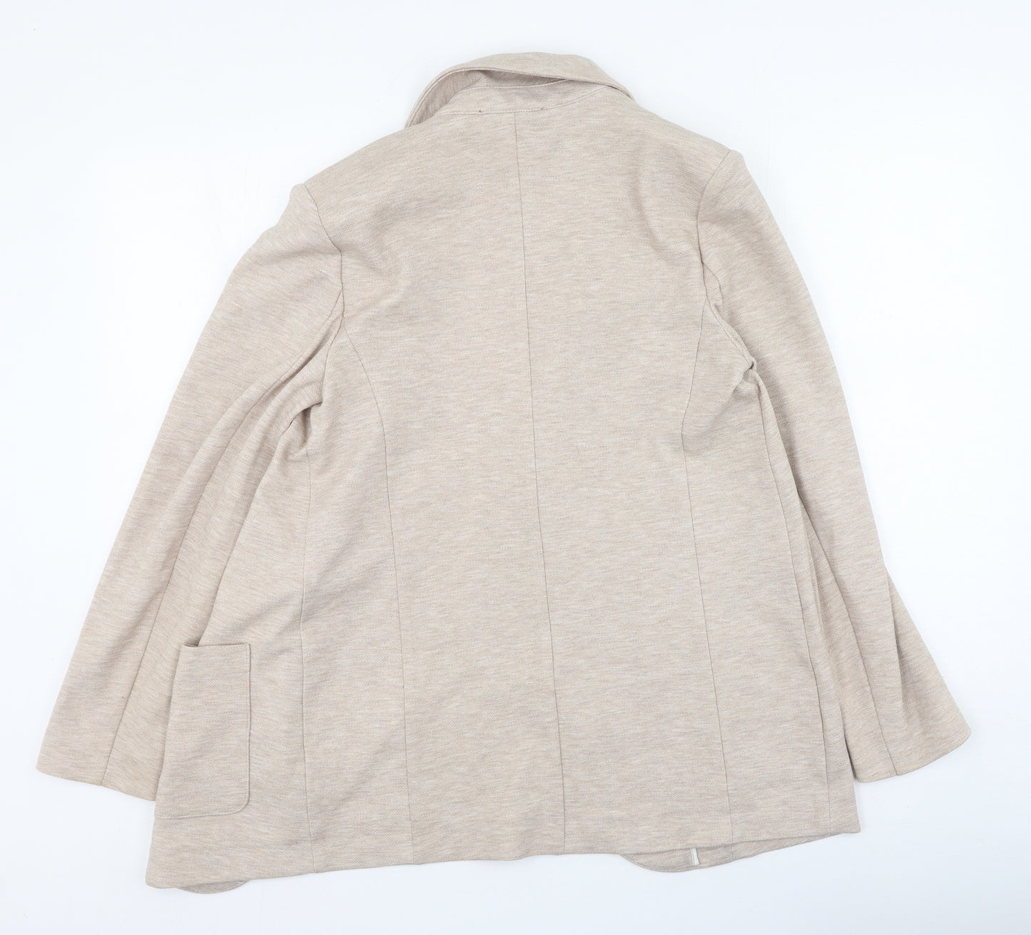 Marks and Spencer Womens Beige V-Neck  Polyester Cardigan Jumper Size 10