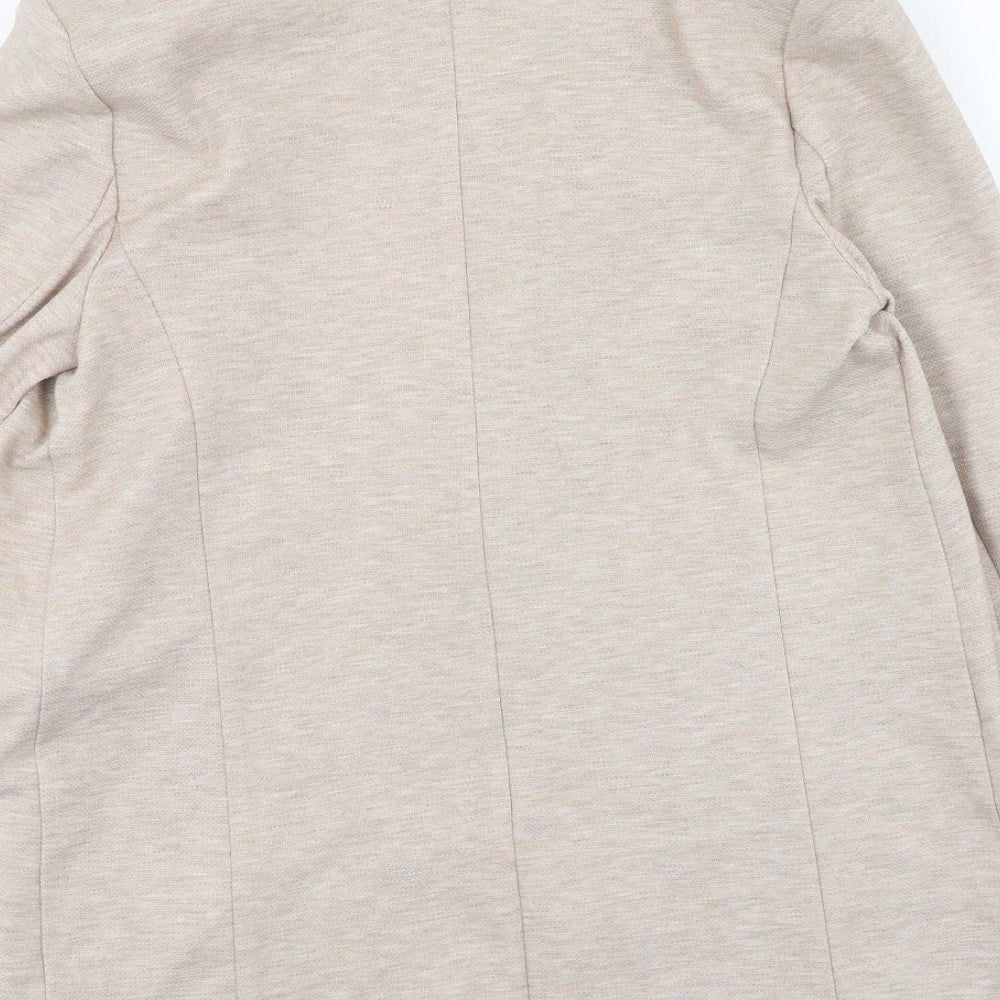 Marks and Spencer Womens Beige V-Neck  Polyester Cardigan Jumper Size 10