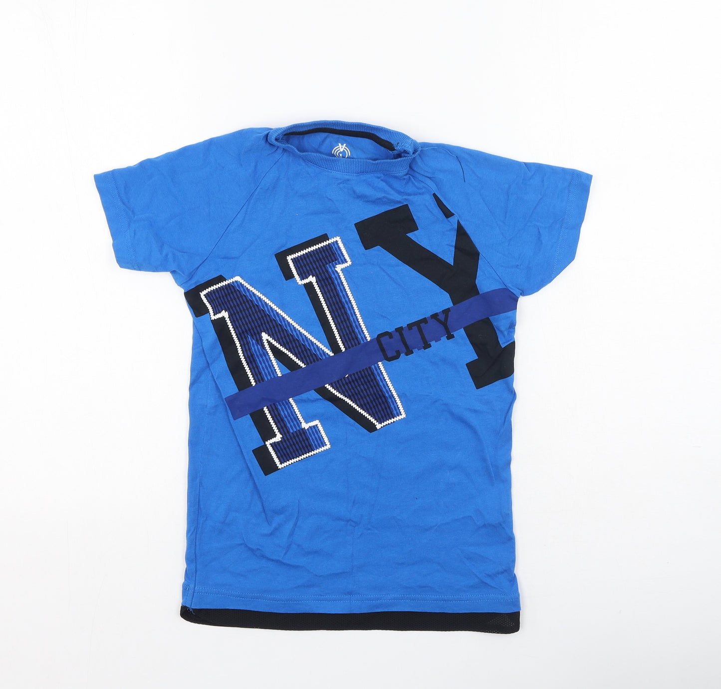 F&F Boys Blue  Cotton Basic Casual Size 8-9 Years Round Neck