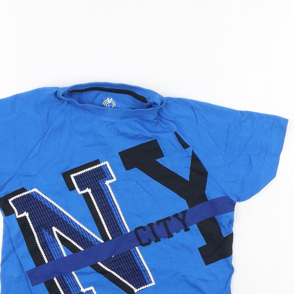 F&F Boys Blue  Cotton Basic Casual Size 8-9 Years Round Neck