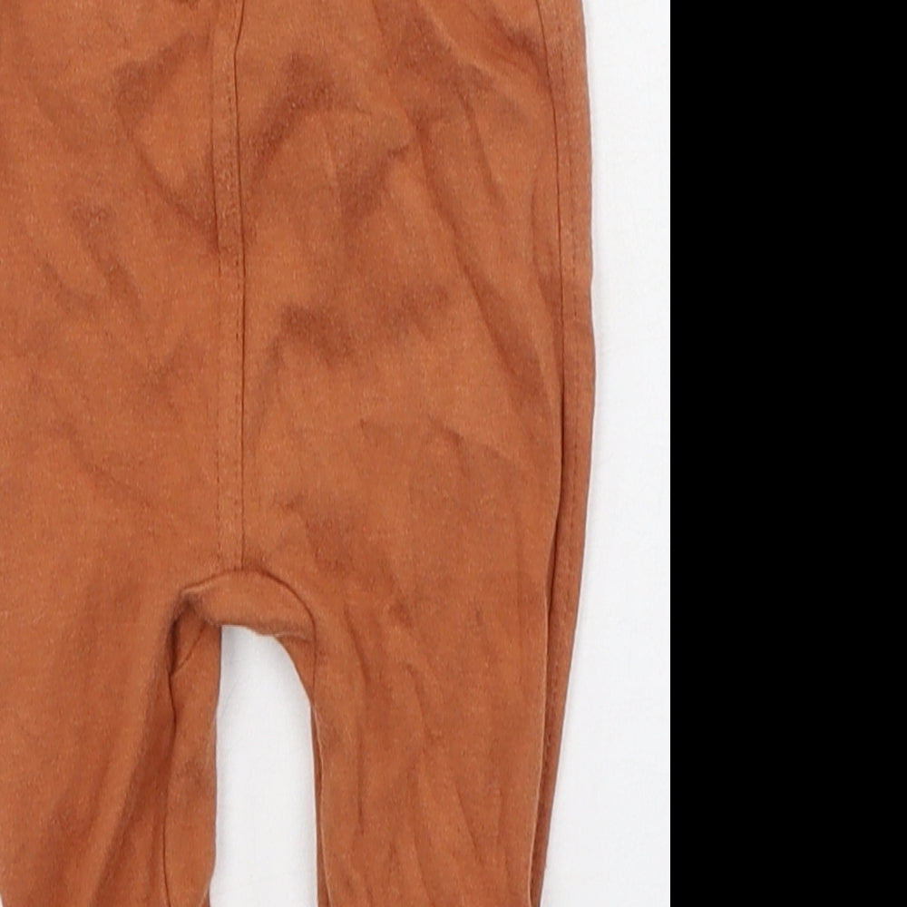 George  Baby Brown  Cotton Jogger Trousers Size 0-3 Months