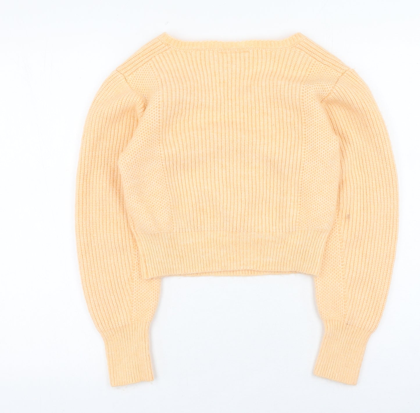 Miss Selfridge Womens Orange V-Neck  Polyester Pullover Jumper Size S