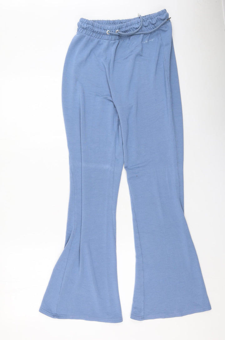 Boux Avenue Womens Blue Viscose Jogger Trousers Size 12 L33 in Regular