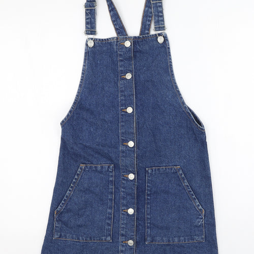 Topshop Womens Blue  Cotton A-Line  Size 6  Square Neck