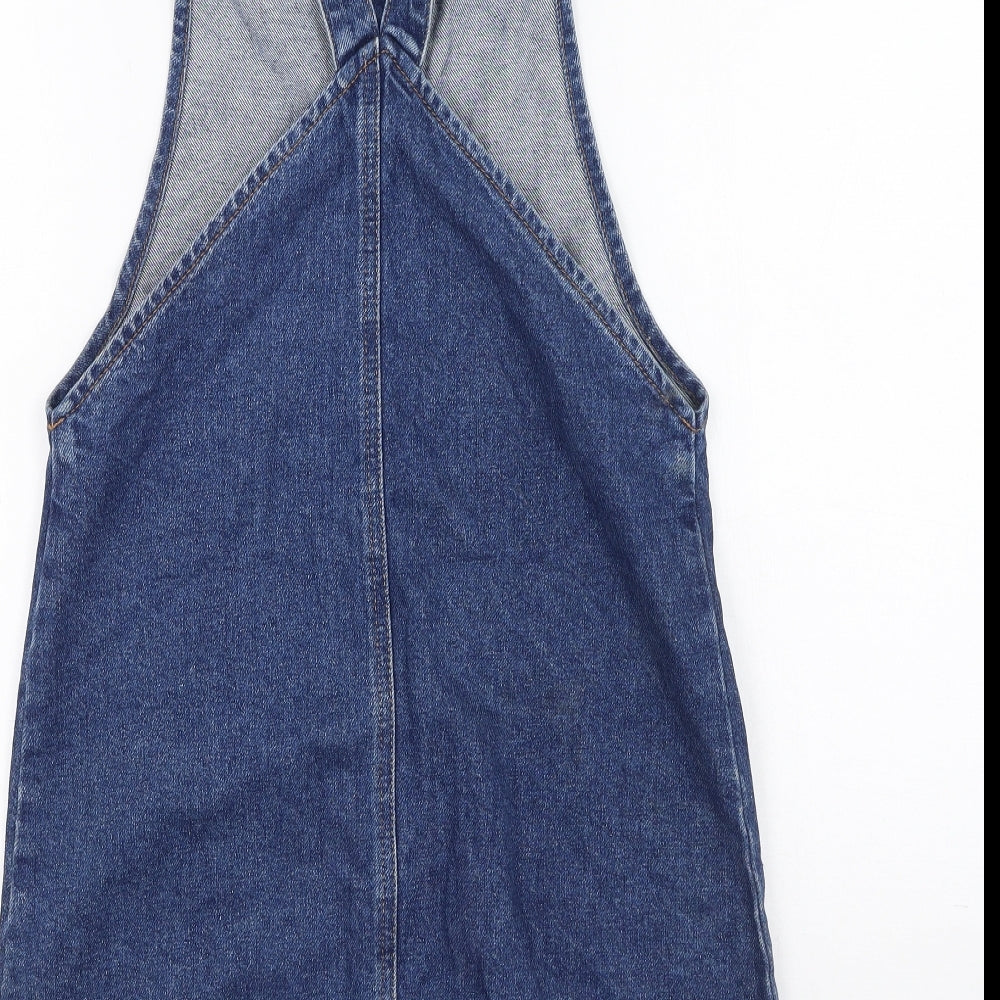 Topshop Womens Blue  Cotton A-Line  Size 6  Square Neck