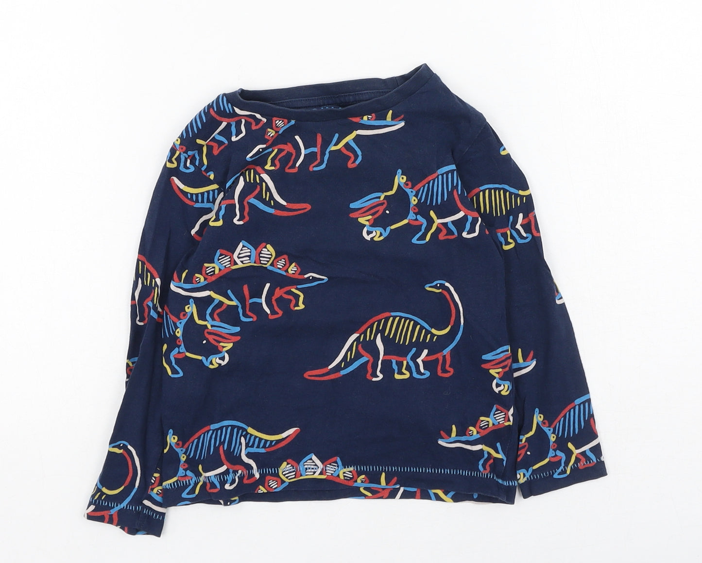 Marks and Spencer Baby Multicoloured  Cotton Basic Casual Size 18-24 Months Round Neck  - Dinosaur