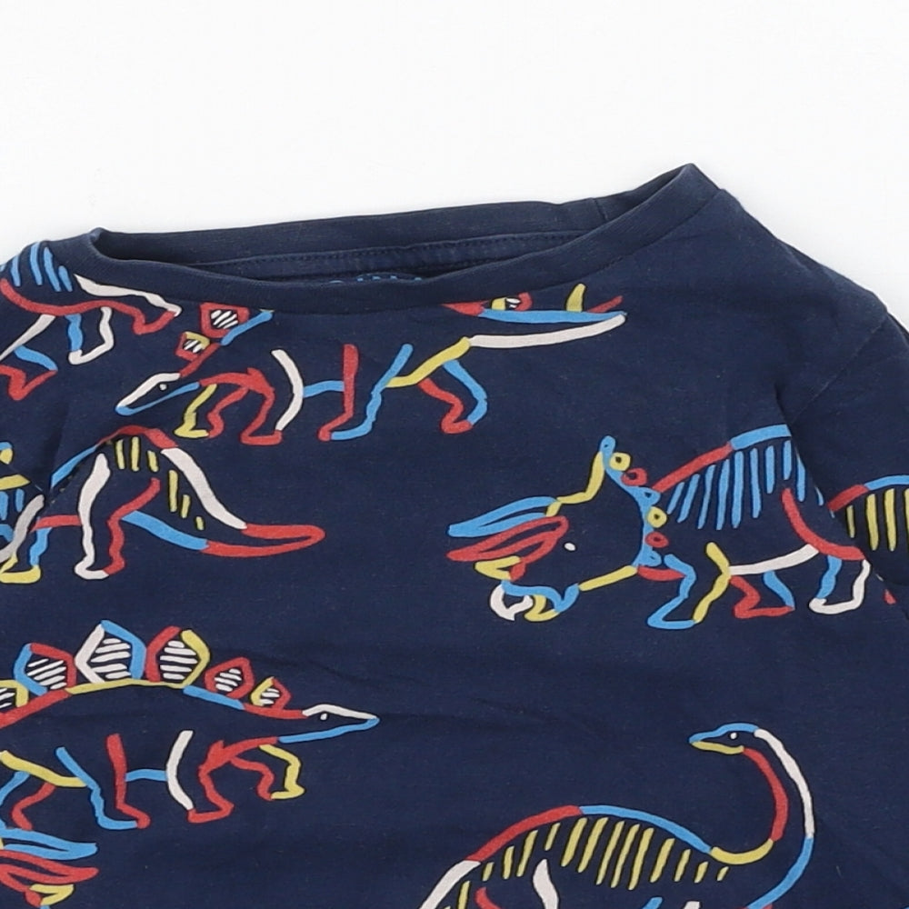 Marks and Spencer Baby Multicoloured  Cotton Basic Casual Size 18-24 Months Round Neck  - Dinosaur