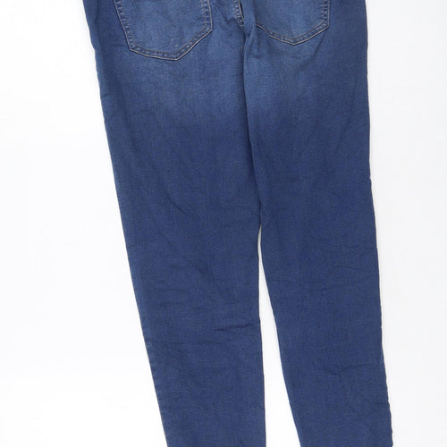 Marks and Spencer Womens Blue  Cotton Skinny Jeans Size 12 L27 in Regular