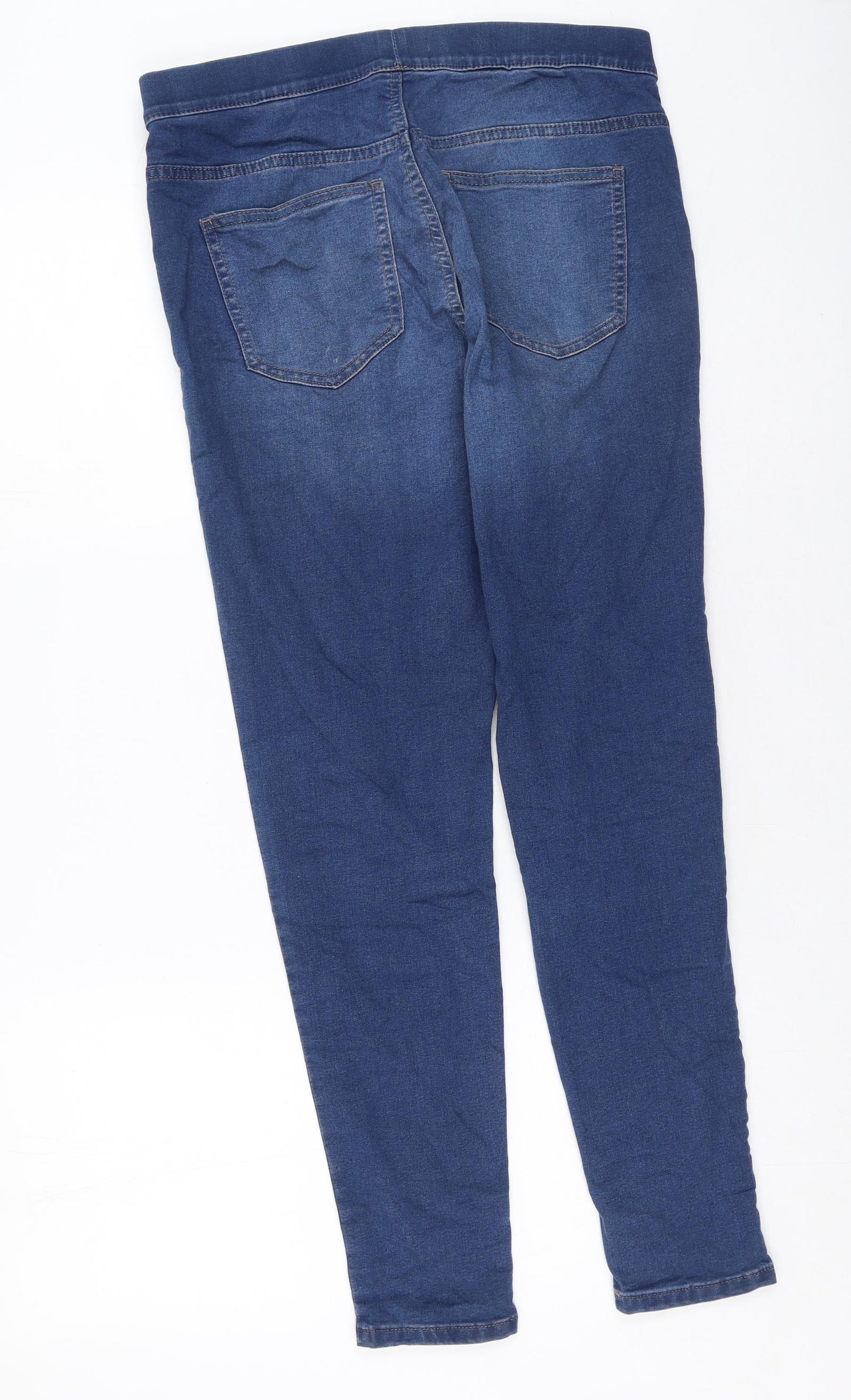 Marks and Spencer Womens Blue  Cotton Skinny Jeans Size 12 L27 in Regular